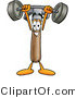 Illustration of a Cartoon Hammer Mascot Holding a Heavy Barbell Above His Head by Mascot Junction