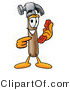 Illustration of a Cartoon Hammer Mascot Holding a Telephone by Mascot Junction