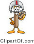 Illustration of a Cartoon Hammer Mascot in a Helmet, Holding a Football by Mascot Junction