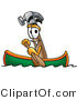 Illustration of a Cartoon Hammer Mascot Rowing a Boat by Mascot Junction