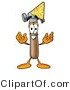 Illustration of a Cartoon Hammer Mascot Wearing a Birthday Party Hat by Mascot Junction