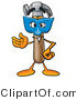 Illustration of a Cartoon Hammer Mascot Wearing a Blue Mask over His Face by Mascot Junction