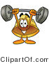 Illustration of a Cartoon Hard Hat Mascot Holding a Heavy Barbell Above His Head by Mascot Junction