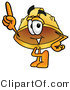 Illustration of a Cartoon Hard Hat Mascot Pointing Upwards by Mascot Junction