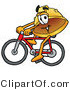 Illustration of a Cartoon Hard Hat Mascot Riding a Bicycle by Mascot Junction