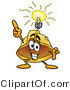 Illustration of a Cartoon Hard Hat Mascot with a Bright Idea by Mascot Junction