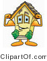 Illustration of a Cartoon House Mascot Flexing His Arm Muscles by Mascot Junction