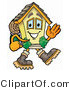 Illustration of a Cartoon House Mascot Hiking and Carrying a Backpack by Mascot Junction