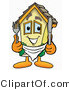 Illustration of a Cartoon House Mascot Holding a Knife and Fork by Mascot Junction