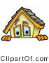 Illustration of a Cartoon House Mascot Peeking over a Surface by Mascot Junction