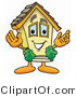 Illustration of a Cartoon House Mascot with Welcoming Open Arms by Mascot Junction