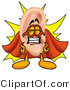 Illustration of a Cartoon Human Ear Mascot Dressed As a Super Hero by Mascot Junction