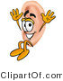 Illustration of a Cartoon Human Ear Mascot Jumping by Mascot Junction