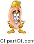 Illustration of a Cartoon Human Ear Mascot Wearing a Helmet by Mascot Junction