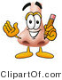 Illustration of a Cartoon Human Nose Mascot Holding a Pencil by Mascot Junction