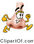 Illustration of a Cartoon Human Nose Mascot Running by Mascot Junction