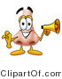 Illustration of a Cartoon Human Nose Mascot Screaming into a Megaphone by Mascot Junction
