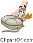 Illustration of a Cartoon Human Nose Mascot with a Computer Mouse by Mascot Junction