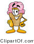Illustration of a Cartoon Ice Cream Cone Mascot Pointing at the Viewer by Mascot Junction