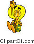 Illustration of a Cartoon Light Bulb Mascot Plugging His Nose While Jumping into Water by Mascot Junction