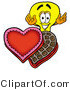 Illustration of a Cartoon Light Bulb Mascot with an Open Box of Valentines Day Chocolate Candies by Mascot Junction