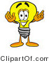 Illustration of a Cartoon Light Bulb Mascot with Welcoming Open Arms by Mascot Junction