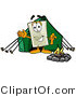 Illustration of a Cartoon Light Switch Mascot Camping with a Tent and Fire by Mascot Junction