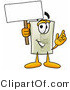 Illustration of a Cartoon Light Switch Mascot Holding a Blank Sign by Mascot Junction