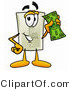 Illustration of a Cartoon Light Switch Mascot Holding a Dollar Bill by Mascot Junction