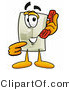 Illustration of a Cartoon Light Switch Mascot Holding a Telephone by Mascot Junction