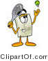 Illustration of a Cartoon Light Switch Mascot Preparing to Hit a Tennis Ball by Mascot Junction