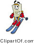 Illustration of a Cartoon Light Switch Mascot Skiing Downhill by Mascot Junction