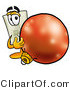 Illustration of a Cartoon Light Switch Mascot Standing with a Christmas Bauble by Mascot Junction