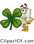 Illustration of a Cartoon Light Switch Mascot with a Green Four Leaf Clover on St Paddy's or St Patricks Day by Mascot Junction