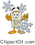 Illustration of a Cartoon Light Switch Mascot with Three Snowflakes in Winter by Mascot Junction