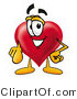 Illustration of a Cartoon Love Heart Mascot Pointing at the Viewer by Mascot Junction