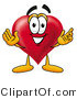 Illustration of a Cartoon Love Heart Mascot with Welcoming Open Arms by Mascot Junction