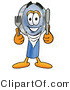 Illustration of a Cartoon Magnifying Glass Mascot Holding a Knife and Fork by Mascot Junction