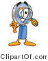 Illustration of a Cartoon Magnifying Glass Mascot Looking Through a Magnifying Glass by Mascot Junction