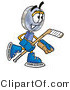 Illustration of a Cartoon Magnifying Glass Mascot Playing Ice Hockey by Mascot Junction