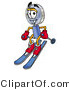 Illustration of a Cartoon Magnifying Glass Mascot Skiing Downhill by Mascot Junction