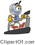 Illustration of a Cartoon Magnifying Glass Mascot Walking on a Treadmill in a Fitness Gym by Mascot Junction