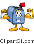Illustration of a Cartoon Mailbox Flexing His Arm Muscles by Mascot Junction
