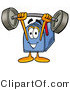 Illustration of a Cartoon Mailbox Holding a Heavy Barbell Above His Head by Mascot Junction