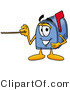 Illustration of a Cartoon Mailbox Holding a Pointer Stick by Mascot Junction