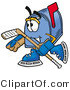 Illustration of a Cartoon Mailbox Playing Ice Hockey by Mascot Junction