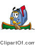 Illustration of a Cartoon Mailbox Rowing a Boat by Mascot Junction