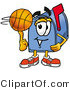 Illustration of a Cartoon Mailbox Spinning a Basketball on His Finger by Mascot Junction