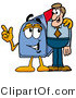 Illustration of a Cartoon Mailbox Talking to a Business Man by Mascot Junction