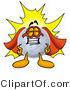 Illustration of a Cartoon Moon Mascot Dressed As a Super Hero by Mascot Junction